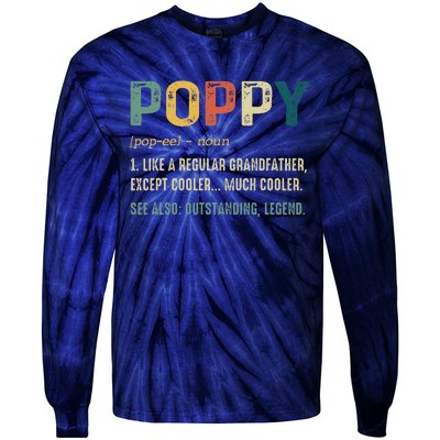 Grandpa Gifts For Poppy Fathers Day Birthday Tie-Dye Long Sleeve Shirt