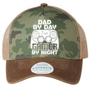 Gaming Games Fathers Day Dad By Day Gamer By Night Gift Legacy Tie Dye Trucker Hat