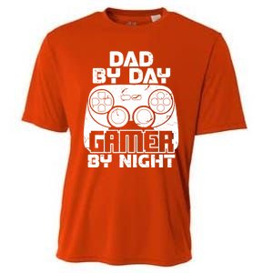 Gaming Games Fathers Day Dad By Day Gamer By Night Gift Cooling Performance Crew T-Shirt