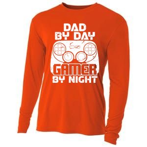 Gaming Games Fathers Day Dad By Day Gamer By Night Gift Cooling Performance Long Sleeve Crew