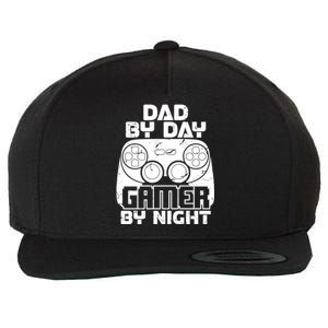 Gaming Games Fathers Day Dad By Day Gamer By Night Gift Wool Snapback Cap