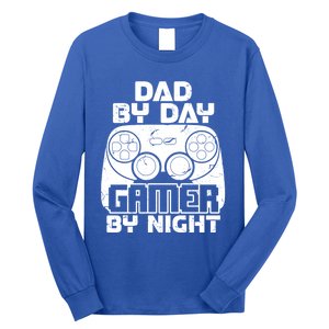 Gaming Games Fathers Day Dad By Day Gamer By Night Gift Long Sleeve Shirt