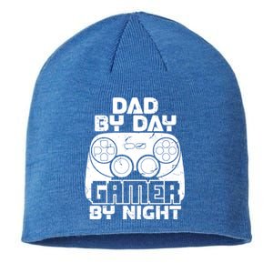 Gaming Games Fathers Day Dad By Day Gamer By Night Gift Sustainable Beanie