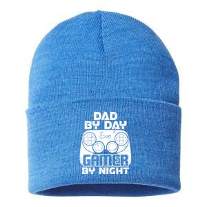 Gaming Games Fathers Day Dad By Day Gamer By Night Gift Sustainable Knit Beanie