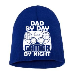 Gaming Games Fathers Day Dad By Day Gamer By Night Gift Short Acrylic Beanie