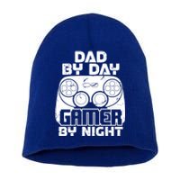 Gaming Games Fathers Day Dad By Day Gamer By Night Gift Short Acrylic Beanie