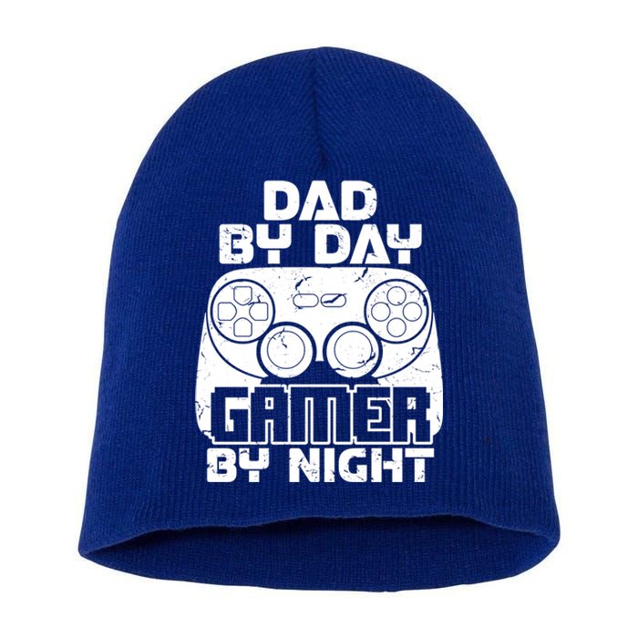 Gaming Games Fathers Day Dad By Day Gamer By Night Gift Short Acrylic Beanie