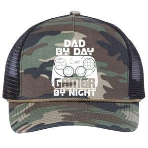 Gaming Games Fathers Day Dad By Day Gamer By Night Gift Retro Rope Trucker Hat Cap