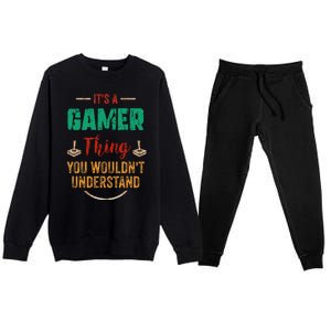 Gaming Gifts For Teenage 816 Year Old Christmas Gamer  Premium Crewneck Sweatsuit Set