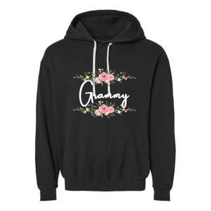 Grandmother Grammy Floral Cute Gift Garment-Dyed Fleece Hoodie