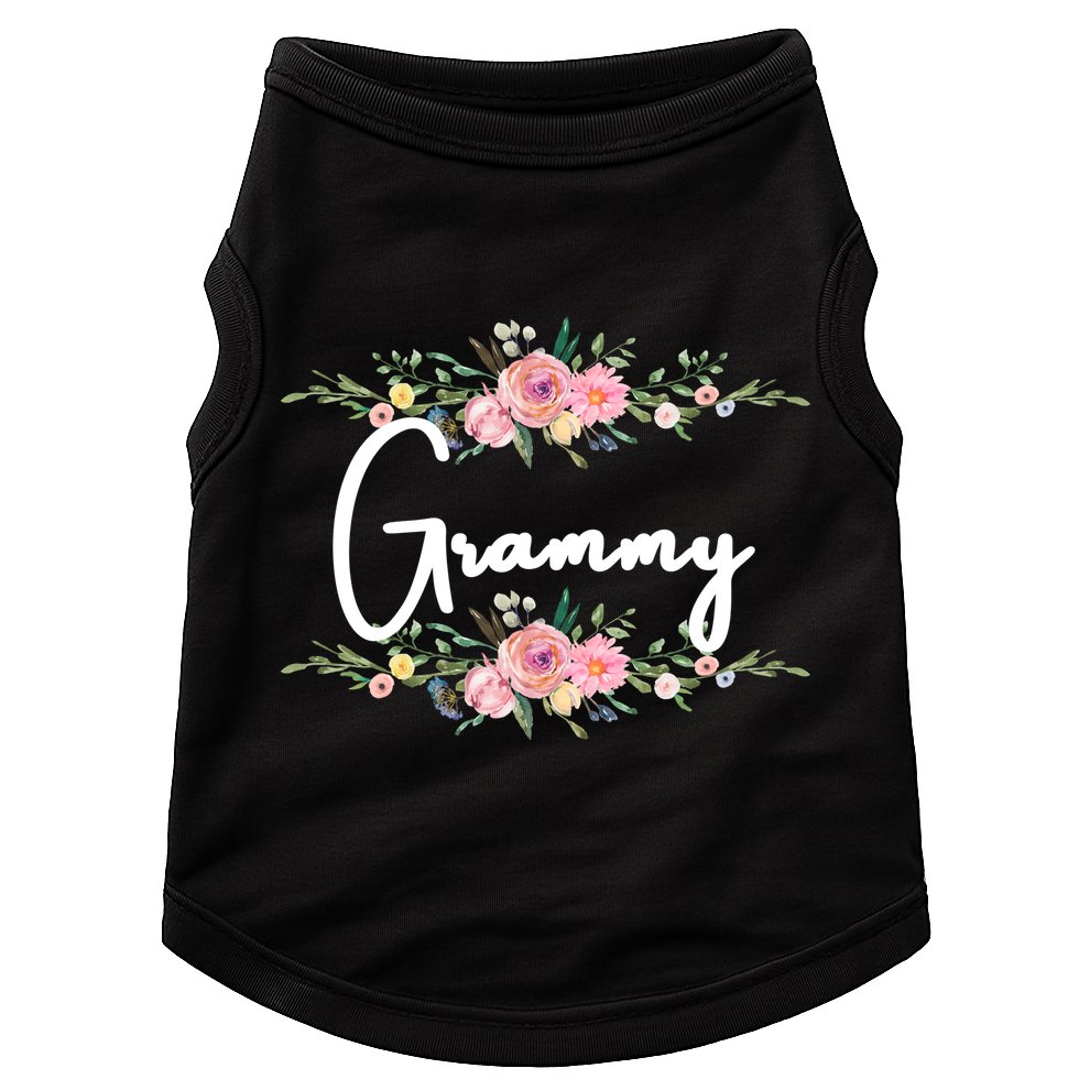 Grandmother Grammy Floral Cute Gift Doggie Tank