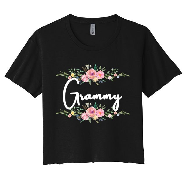 Grandmother Grammy Floral Cute Gift Crop Top