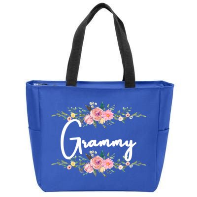 Grandmother Grammy Floral Cute Gift Zip Tote Bag