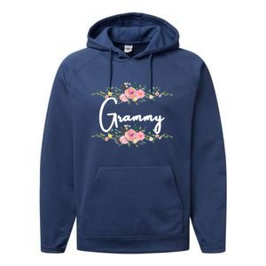 Grandmother Grammy Floral Cute Gift Performance Fleece Hoodie