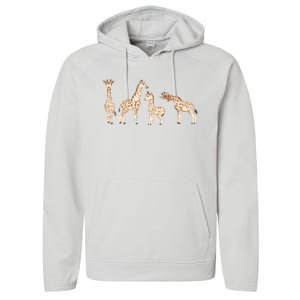 Giraffe Gift For Animal Love Performance Fleece Hoodie