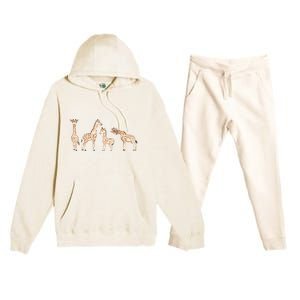 Giraffe Gift For Animal Love Premium Hooded Sweatsuit Set