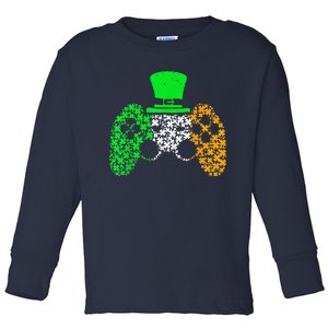 Gamer Gift Game Lucky Shamrock St Patricks Day Irish Toddler Long Sleeve Shirt