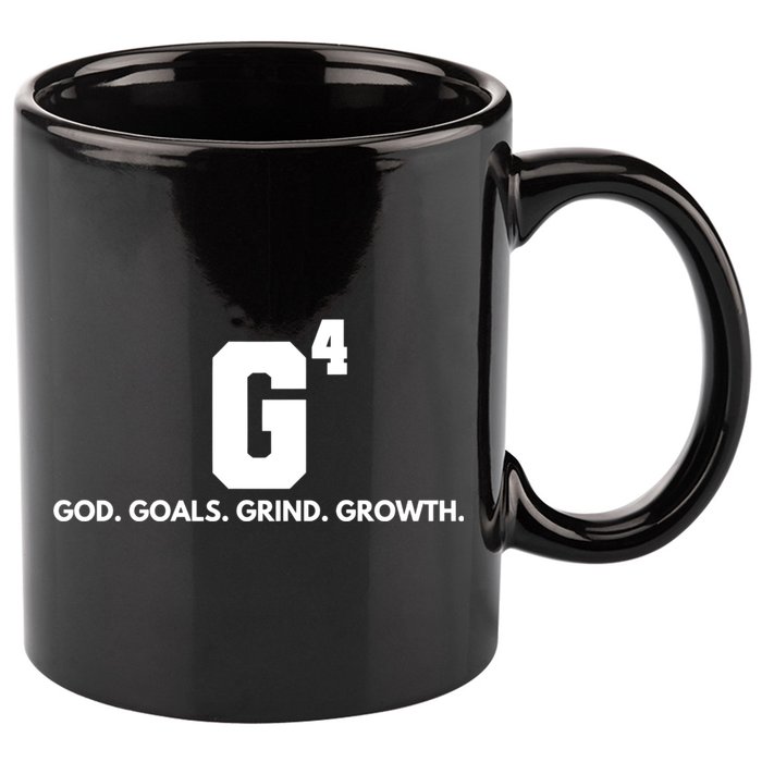 God Goals Grind Growth 11oz C Handle Ceramic Mug