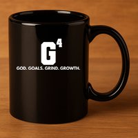 God Goals Grind Growth 11oz C Handle Ceramic Mug