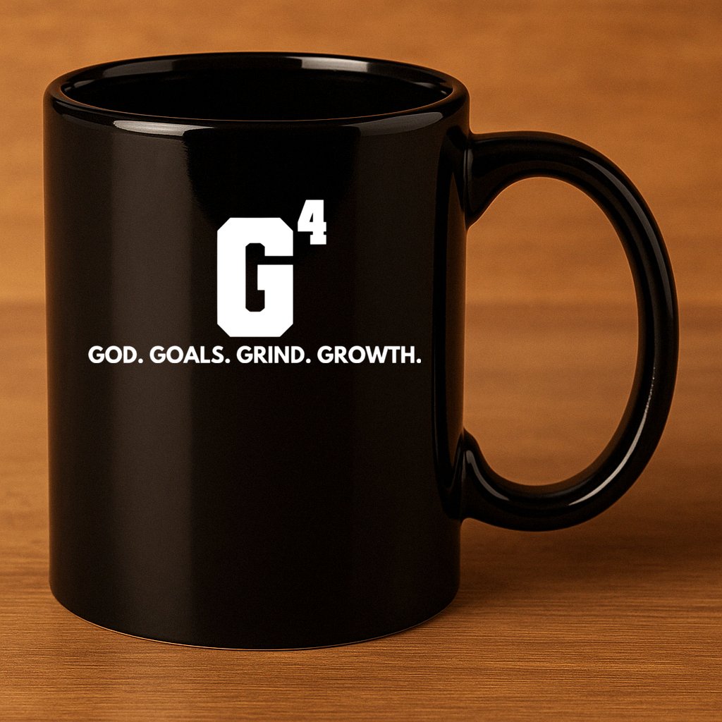 God Goals Grind Growth 11oz C Handle Ceramic Mug