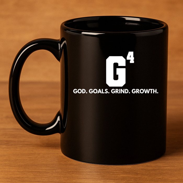 God Goals Grind Growth 11oz C Handle Ceramic Mug