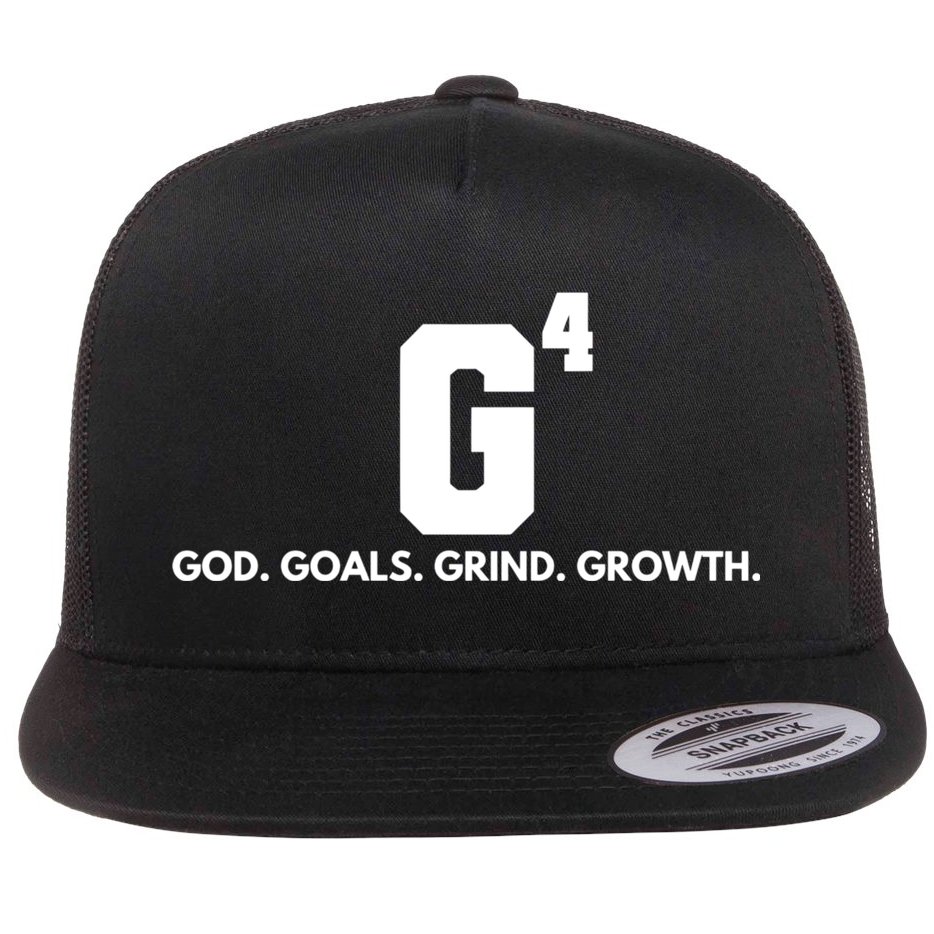 God Goals Grind Growth Flat Bill Trucker Hat