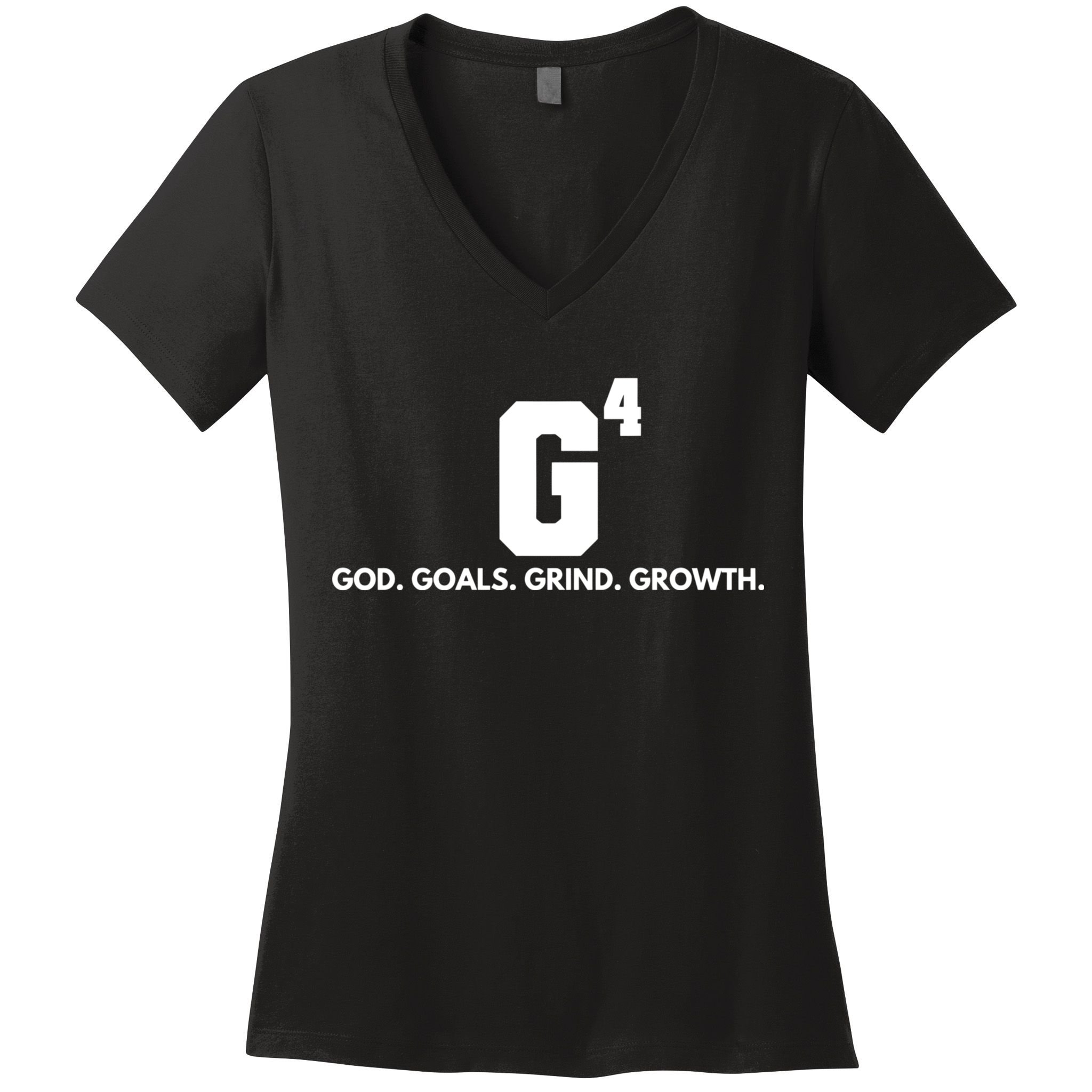 God Goals Grind Growth Women's V-Neck T-Shirt