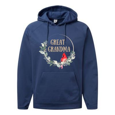 Great Grandma Grandmother Gigi Nana Pregnancy Announcet Gift Performance Fleece Hoodie