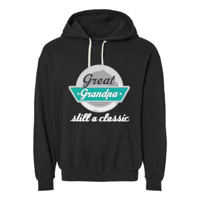 Great Grandpa Gifts Funny Fathers Day Vintage Garment-Dyed Fleece Hoodie