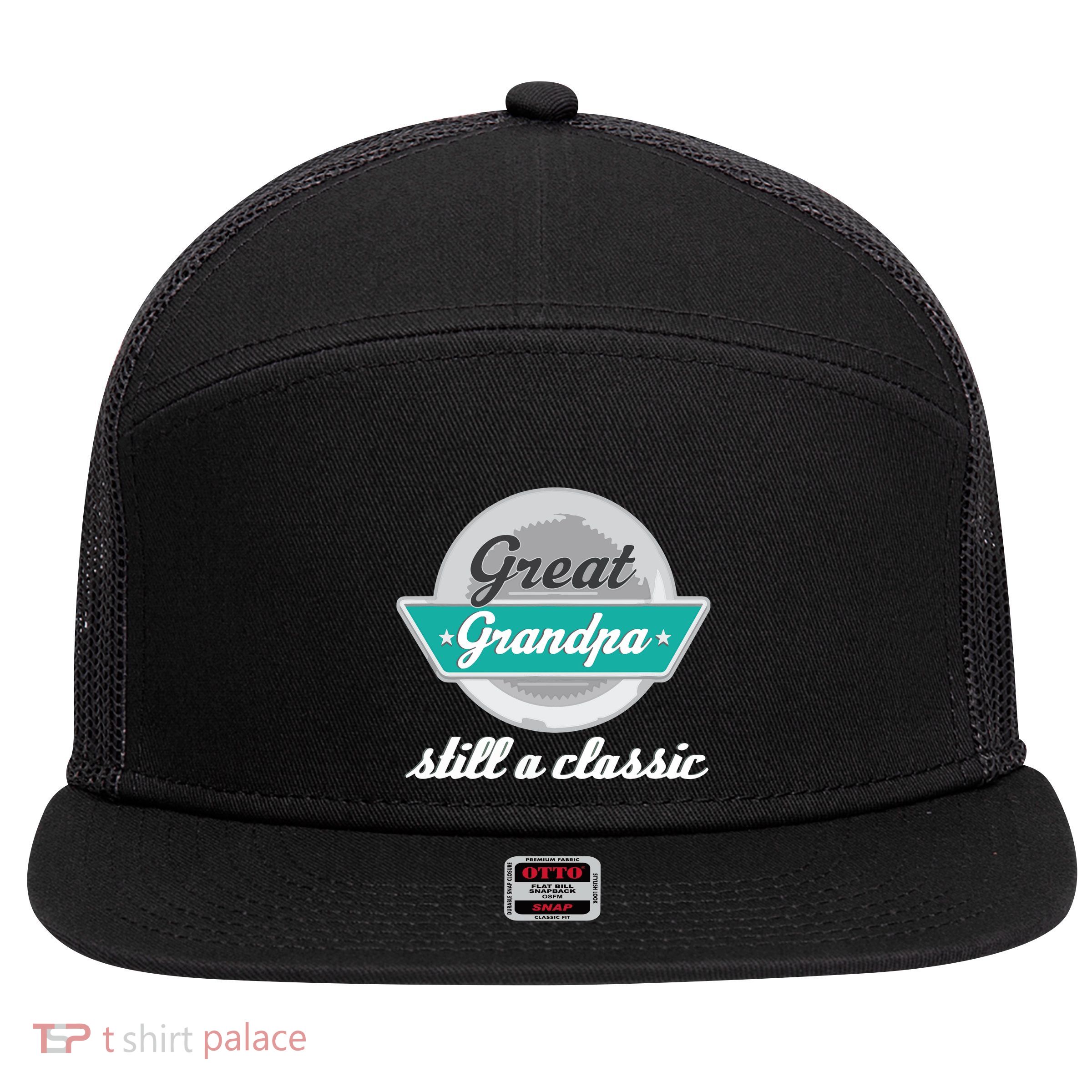 Great Grandpa Gifts Funny Fathers Day Vintage 7 Panel Mesh Trucker Snapback Hat
