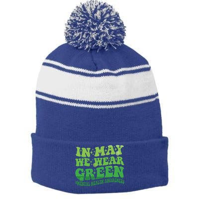 Groovy Gift Stripe Pom Pom Beanie