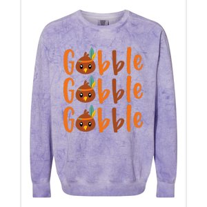 GOBBLE GOBBLE GOBBLE Thanksgiving Colorblast Crewneck Sweatshirt