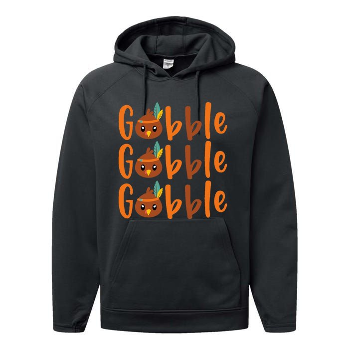 GOBBLE GOBBLE GOBBLE Thanksgiving Performance Fleece Hoodie