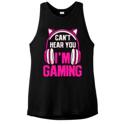 Gamer Girl Gaming I Can't Hear You I'm Gaming Video Games Gift Ladies PosiCharge Tri-Blend Wicking Tank