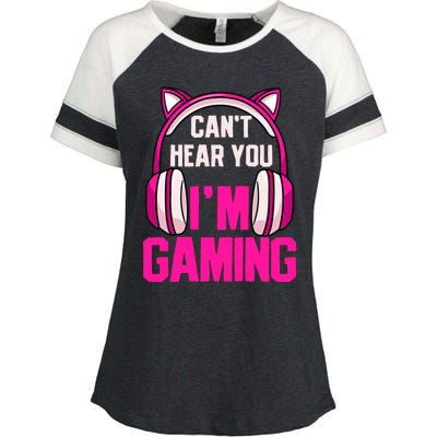 Gamer Girl Gaming I Can't Hear You I'm Gaming Video Games Gift Enza Ladies Jersey Colorblock Tee