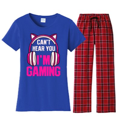 Gamer Girl Gaming I Can't Hear You I'm Gaming Video Games Gift Women's Flannel Pajama Set