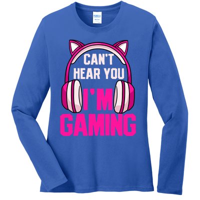 Gamer Girl Gaming I Can't Hear You I'm Gaming Video Games Gift Ladies Long Sleeve Shirt