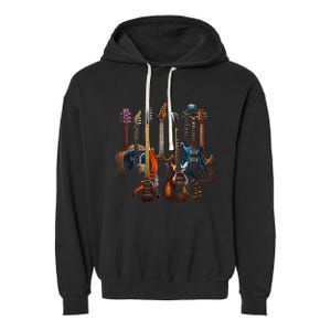 Guitars Guitarists Gift Garment-Dyed Fleece Hoodie