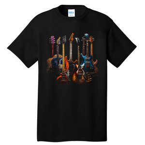 Guitars Guitarists Gift Tall T-Shirt