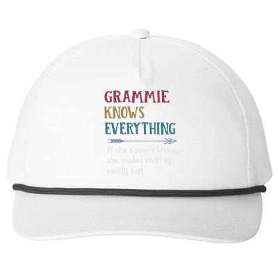 Grammie Grandma Gift Grammie Knows Everything Snapback Five-Panel Rope Hat