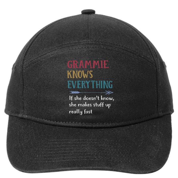 Grammie Grandma Gift Grammie Knows Everything 7-Panel Snapback Hat