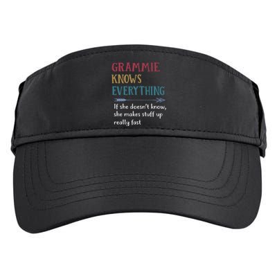 Grammie Grandma Gift Grammie Knows Everything Adult Drive Performance Visor