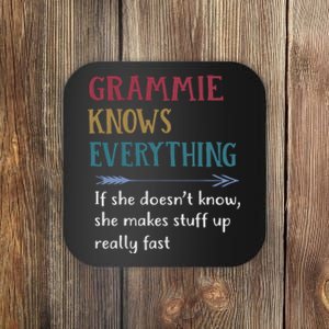 Grammie Grandma Gift Grammie Knows Everything Coaster