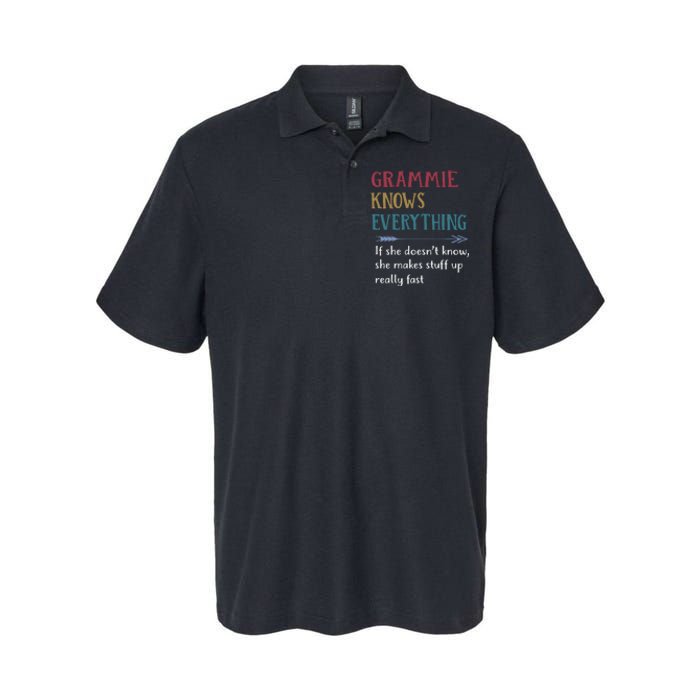 Grammie Grandma Gift Grammie Knows Everything Softstyle Adult Sport Polo