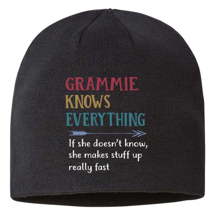 Grammie Grandma Gift Grammie Knows Everything Sustainable Beanie