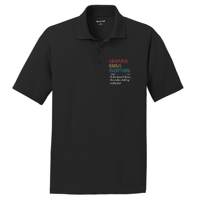 Grammie Grandma Gift Grammie Knows Everything PosiCharge RacerMesh Polo