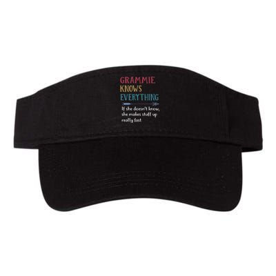 Grammie Grandma Gift Grammie Knows Everything Valucap Bio-Washed Visor