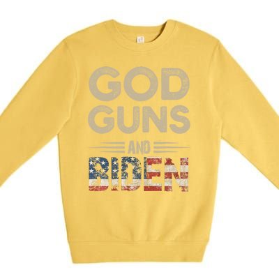 Great Gift God Guns And Biden Premium Crewneck Sweatshirt