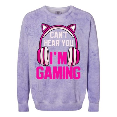 Gamer Girl Gaming I CanT Hear You IM Gaming Video Games Colorblast Crewneck Sweatshirt