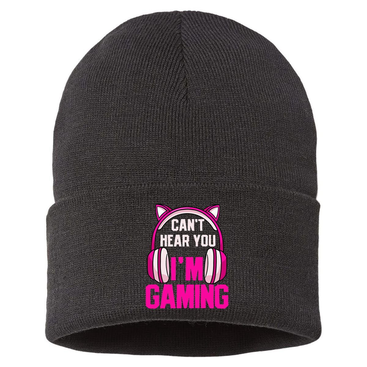 Gamer Girl Gaming I CanT Hear You IM Gaming Video Games Sustainable Knit Beanie